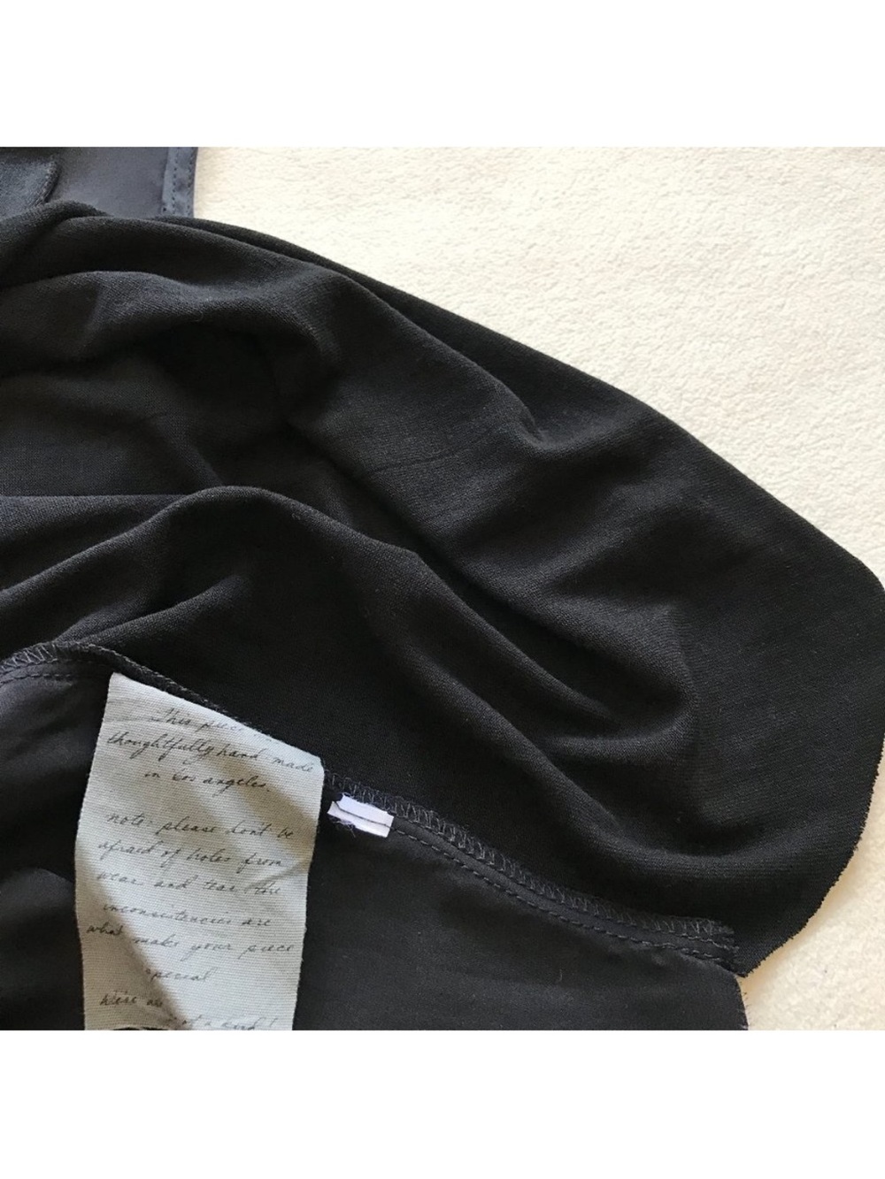 Raquel Allegra Black Silk Tunic Top Sleeveless Pleated Raw Hem Size 1 Small - Picture 9 of 12